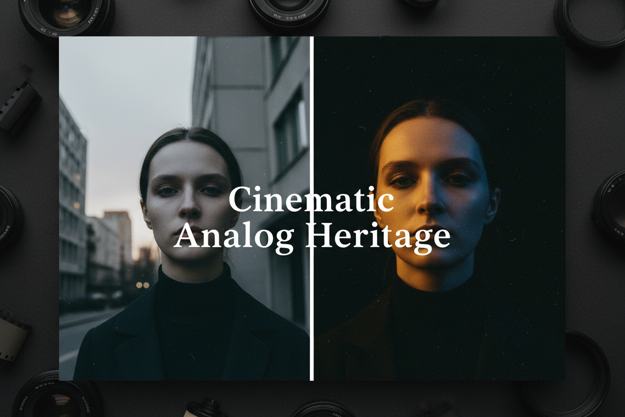 Cinematic Analog Heritage preset - antes y después